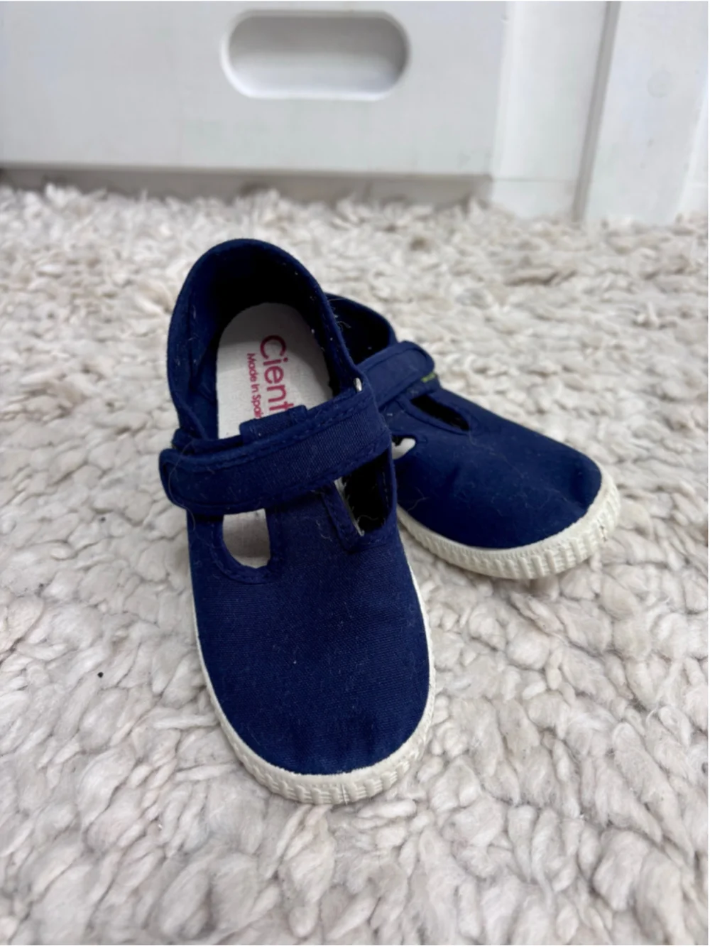 Girls Cienta Baby & Walker Shoes Navy White 28 Size 10 (Toddler Girl) Canvas